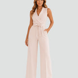 Lily | Women's Wide-Leg Wrap Jumpsuit with Waist Tie