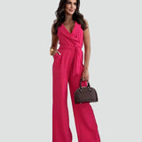 Lily | Women's Wide-Leg Wrap Jumpsuit with Waist Tie