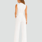 Lily | Women's Wide-Leg Wrap Jumpsuit with Waist Tie