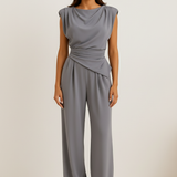 Alice | Women's Jumpsuit with Flowing Drapes and Wide Legs