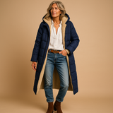 Women's Long Insulated Winter Coat – Full-Length Padded Coat for Cold Days