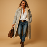 Women's Long Insulated Winter Coat – Full-Length Padded Coat for Cold Days