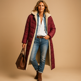 Women's Long Insulated Winter Coat – Full-Length Padded Coat for Cold Days