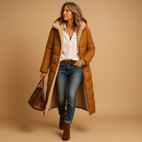 Women's Long Insulated Winter Coat – Full-Length Padded Coat for Cold Days