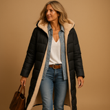 Women's Long Insulated Winter Coat – Full-Length Padded Coat for Cold Days