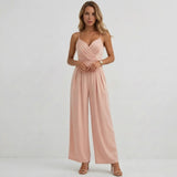 Sophie | Pleated Wide Leg Jumpsuit with Strappy V-Neck
