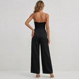 Sophie | Pleated Wide Leg Jumpsuit with Strappy V-Neck