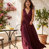 Annabelle | Women's Maxi Wrap Dress with Tailored Waist