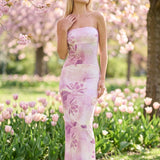 Weronika | Strapless maxi evening dress for women