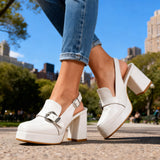 Genevieve | Women's Platform Slingback Block Heel Loafers