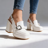 Genevieve | Women's Platform Slingback Block Heel Loafers