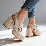 Genevieve | Women's Platform Slingback Block Heel Loafers