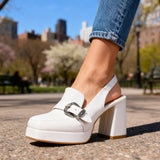 Genevieve | Women's Platform Slingback Block Heel Loafers
