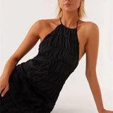 Delilah | Halter Maxi Dress with Open Back Detail