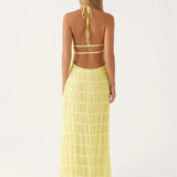Delilah | Halter Maxi Dress with Open Back Detail