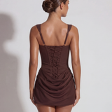 Colette | Satin Mini Dress with Sculpted Bodice