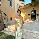 Odessa | Off-Shoulder Maxi Evening Dress with Clutch