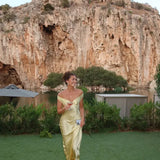 Odessa | Off-Shoulder Maxi Evening Dress with Clutch