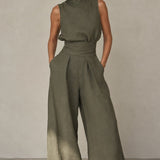 Holly | Sleeveless Wide-Leg Jumpsuit with Cinched Waist