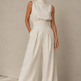Holly | Sleeveless Wide-Leg Jumpsuit with Cinched Waist