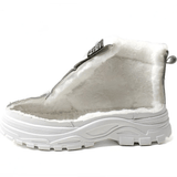 Women's Winter Lace-Up Boots with Faux Fur Lining – Chunky Ankle Snow Boots with Grip Sole