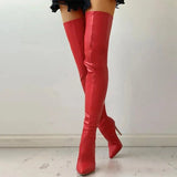 Women's Over-the-Knee Stiletto Boots – Thigh-High Pointed Toe Heeled Boots, Autumn Winter