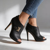 Florence | Stiletto Heels with Open Toe and Buckle Strap