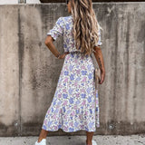 Maravelle | Floral Print Summer Dress with Lightweight Elegance