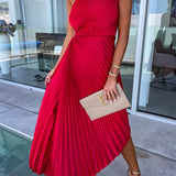 Vivienne | One Shoulder Pleated Maxi Dress
