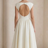 Lydia | Elegant Cap Sleeve Midi Dress