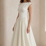 Lydia | Elegant Cap Sleeve Midi Dress
