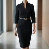 Charlotte | Belted Midi Dress with Timeless Elegance