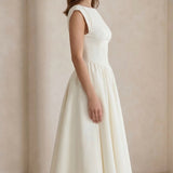 Lydia | Elegant Cap Sleeve Midi Dress