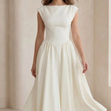 Lydia | Elegant Cap Sleeve Midi Dress
