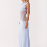 Penelope | Elegant Maxi Dress with Open Back Detail