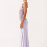 Penelope | Elegant Maxi Dress with Open Back Detail