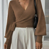 Ella | Women's Tie-Belt Wrap Sweater