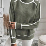 Isla | Women's Roll Neck Sweater with Contrast Accents