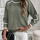 Isla | Women's Roll Neck Sweater with Contrast Accents