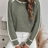Isla | Women's Roll Neck Sweater with Contrast Accents