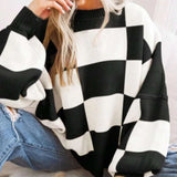 Evie | Women's Checked Jumper for Cosy Comfort