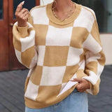 Evie | Women's Checked Jumper for Cosy Comfort