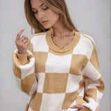 Evie | Women's Checked Jumper for Cosy Comfort