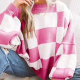 Evie | Women's Checked Jumper for Cosy Comfort