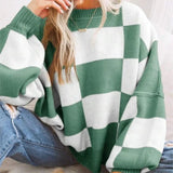 Evie | Women's Checked Jumper for Cosy Comfort