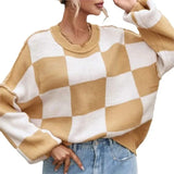 Evie | Women's Checked Jumper for Cosy Comfort