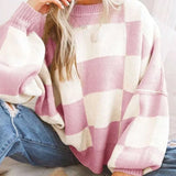 Evie | Women's Checked Jumper for Cosy Comfort