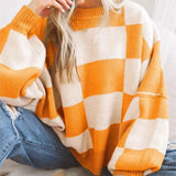 Evie | Women's Checked Jumper for Cosy Comfort