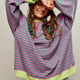 Mia | Women's Loose Fit Striped Casual Jumper