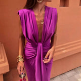 Rowan | Elegant Soft Pleated Midi Dress